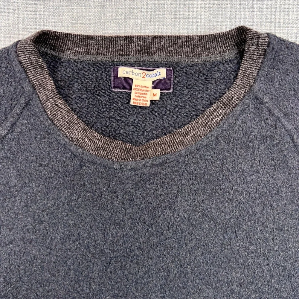 Carbon2Cobalt Fleece Crewneck Sweatshirt Men M Charcoal Minimalist Lounge Cozy